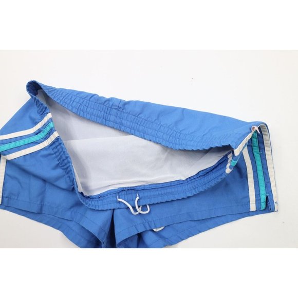 Vintage 70s Streetwear Mens 36 Striped Lined Shorts Swim Trunks Blue USA AS IS - Picture 7 of 10